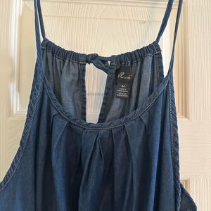 Jean jumpsuit with belt